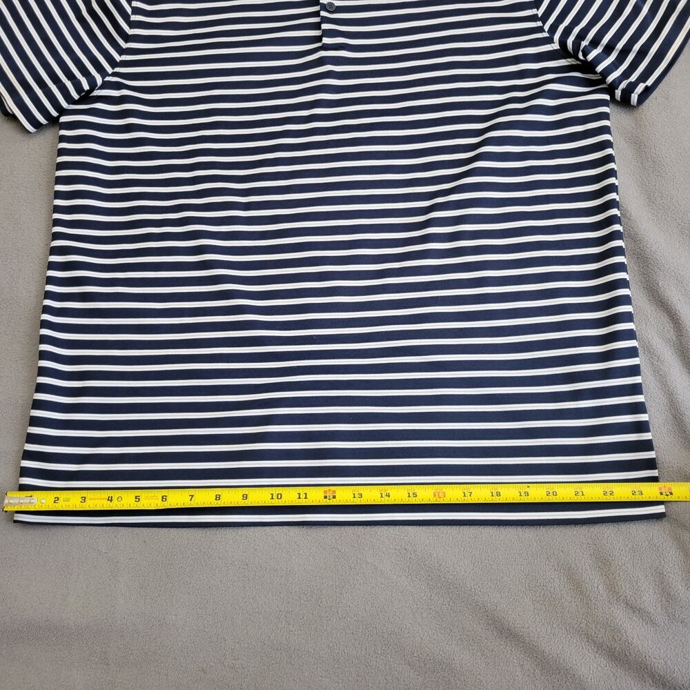 NIKE Shirt Polo Mens XL Blue DriFit Golf Striped Gray White Performance Business - Picture 3 of 14